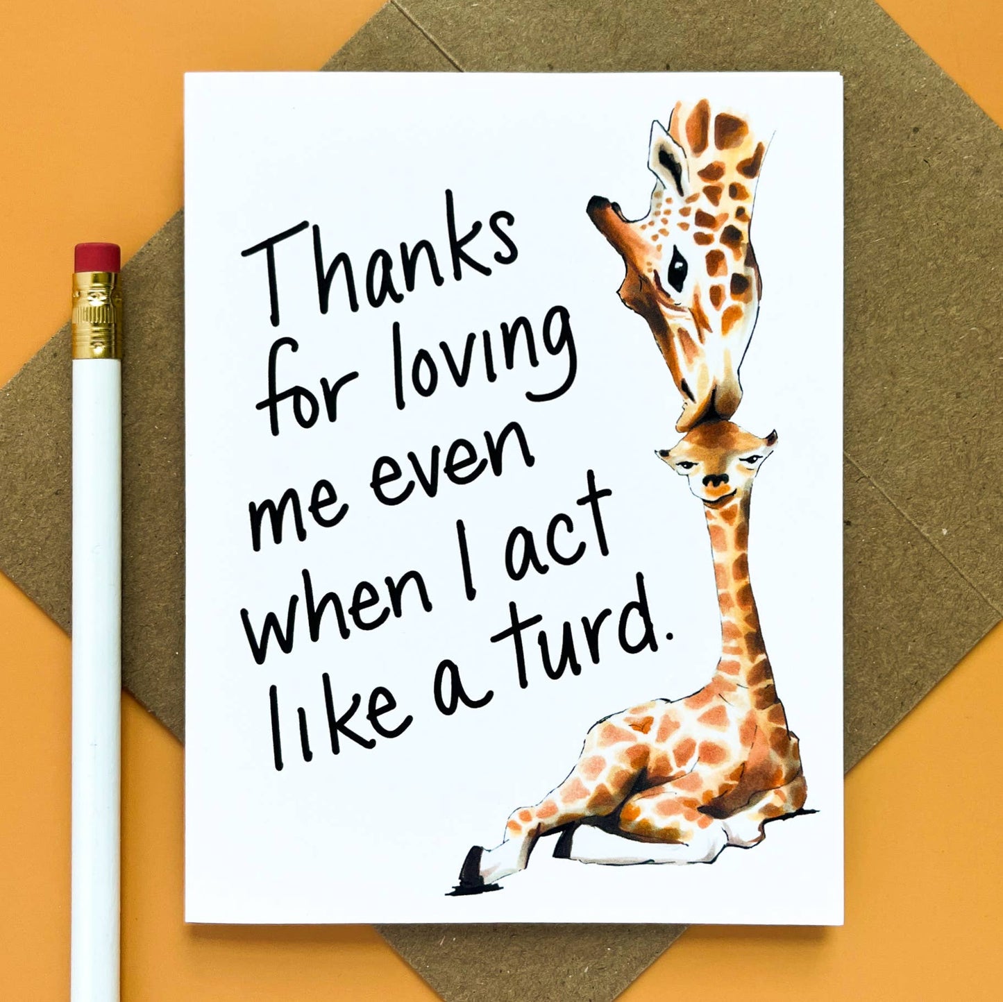Giraffe Parent Card