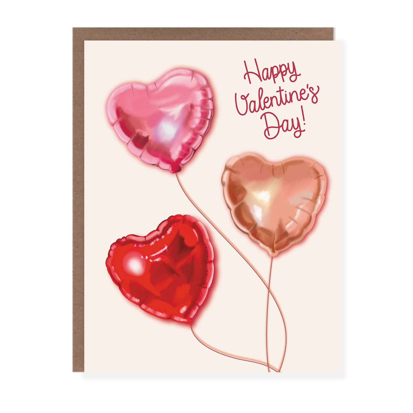 Heart Balloons Valentines Love Card
