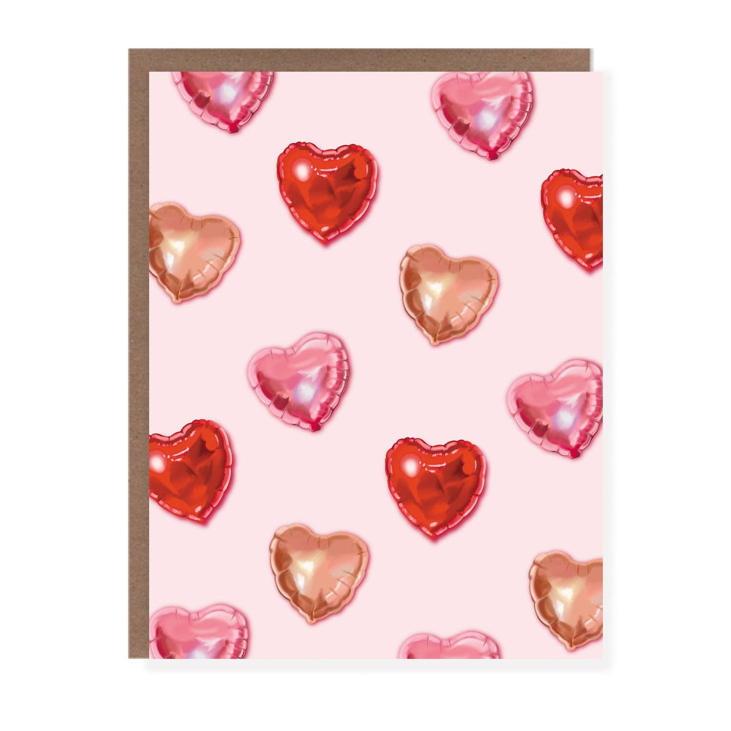 Balloon Repeat Hearts Valentines Love Card