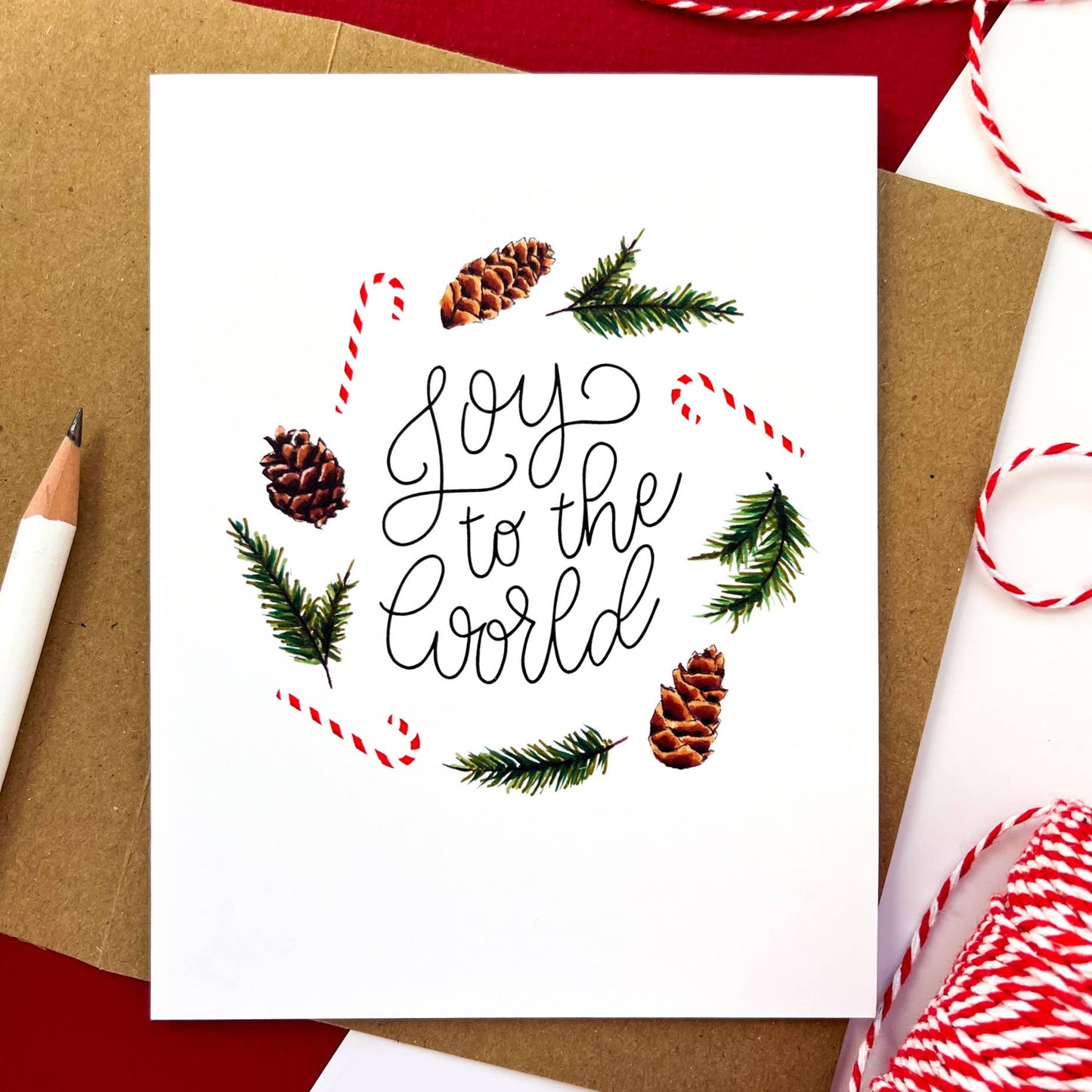 Joy to the World Wreath Card