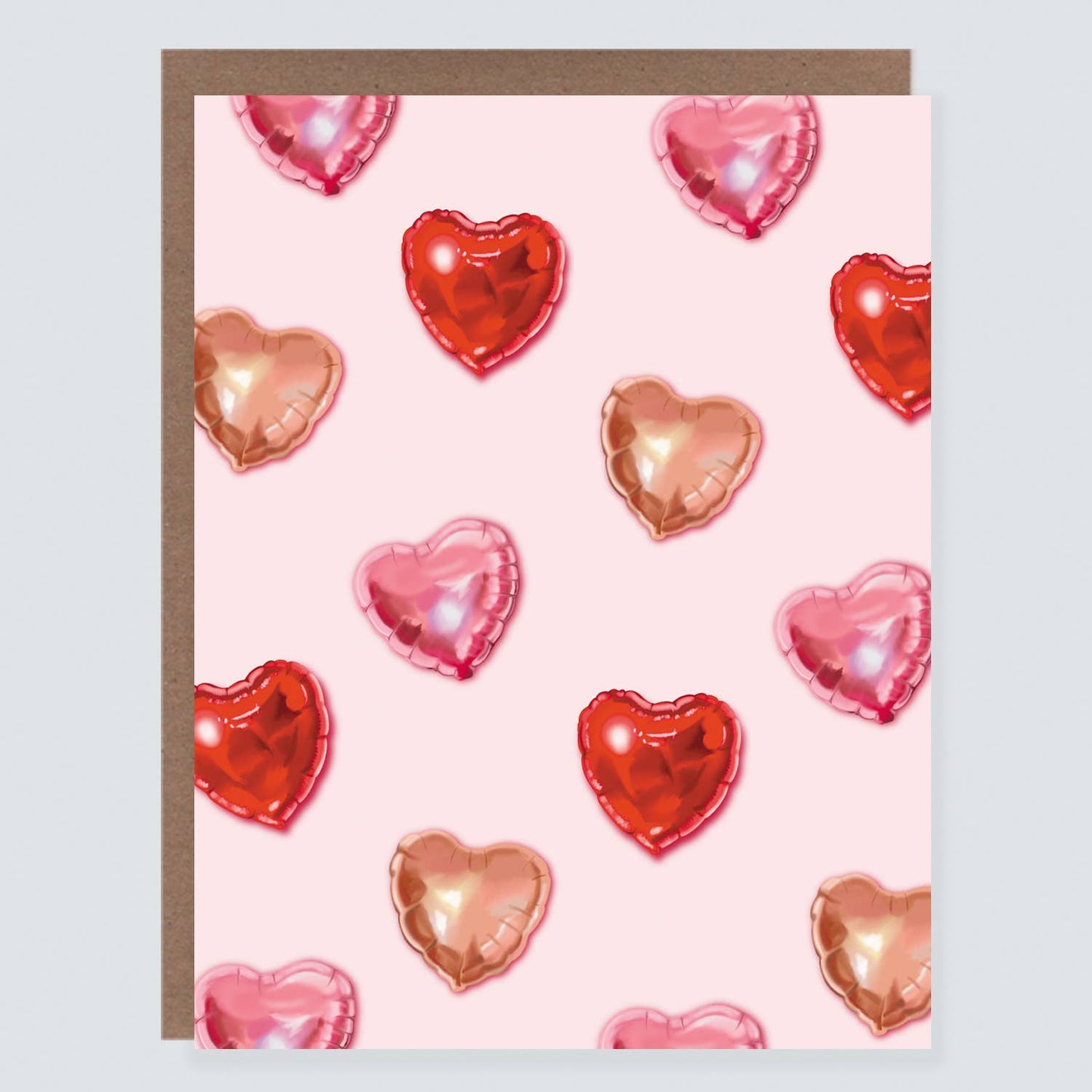 Balloon Repeat Hearts Valentines Love Card