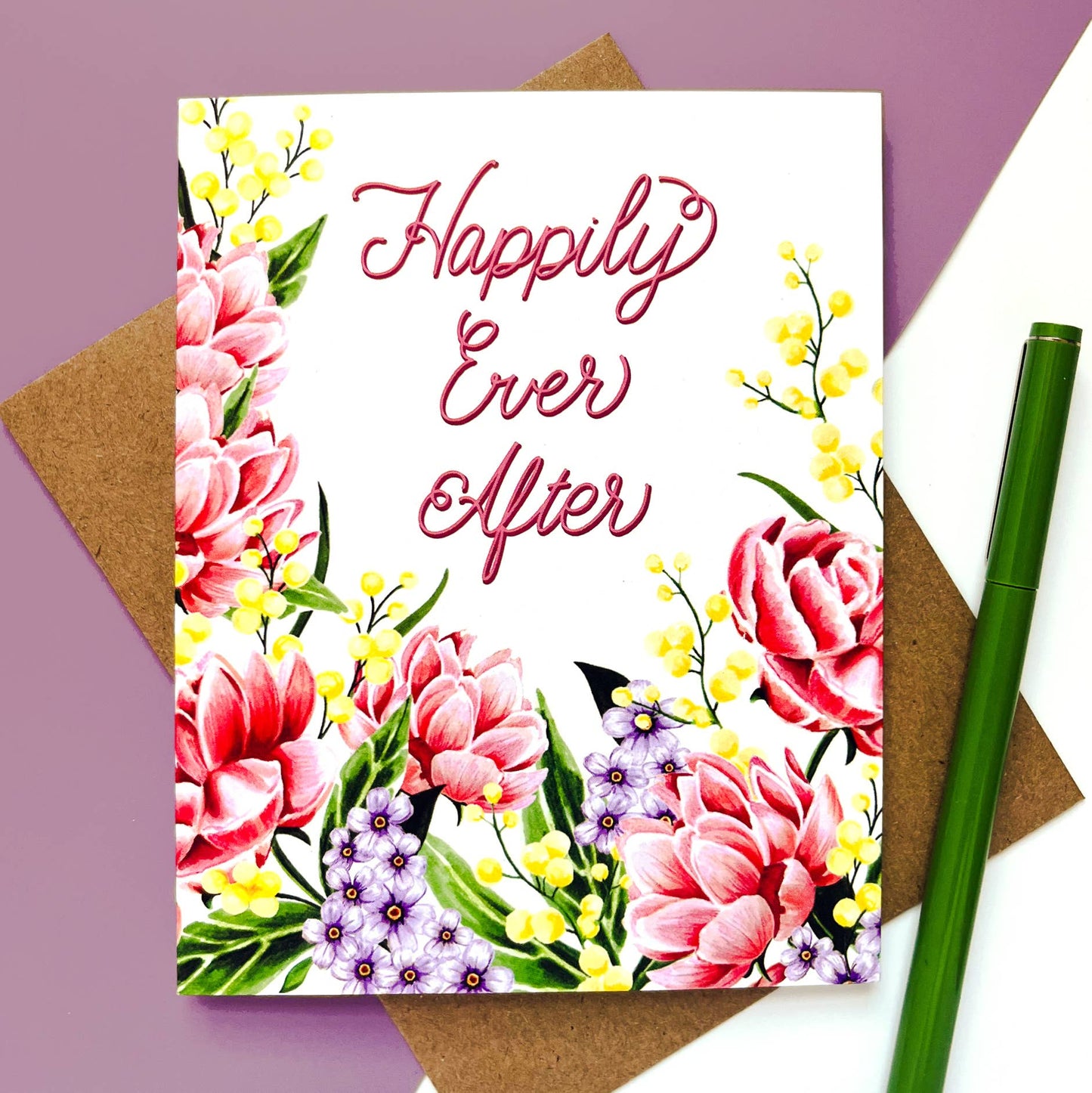 Happily Ever After | Floral Wedding Card