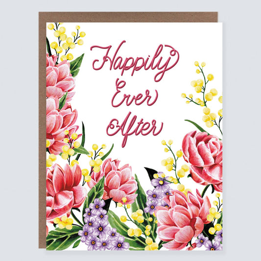Happily Ever After | Floral Wedding Card