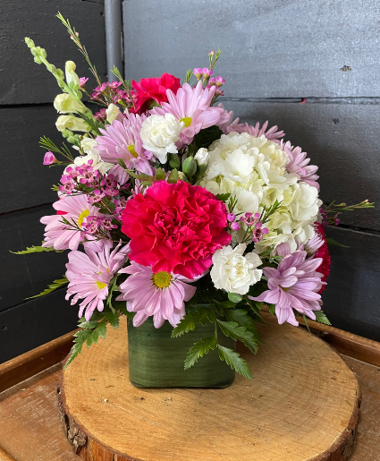 X.O. Cube Vase Flower Arrangement